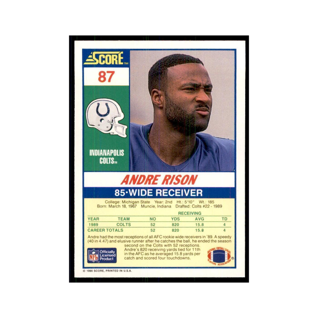 1990 Score Andre Rison Colts #87