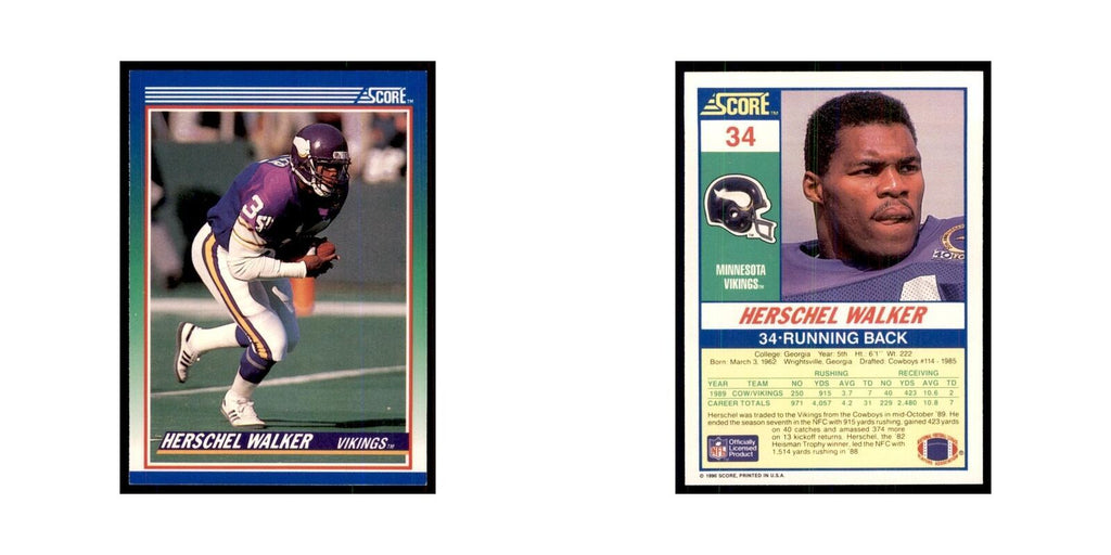 1990 Score Herschel Walker Vikings #34