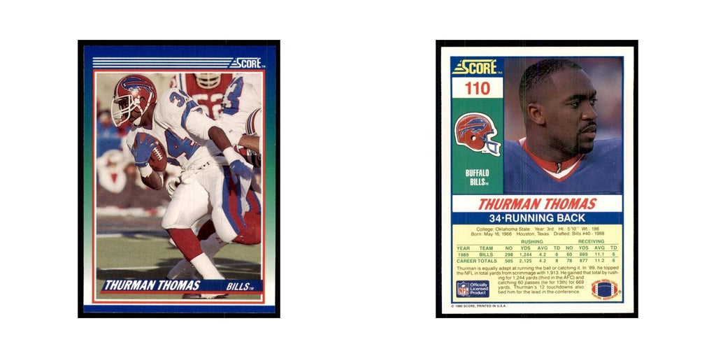 1990 Score Thurman Thomas Bills #110