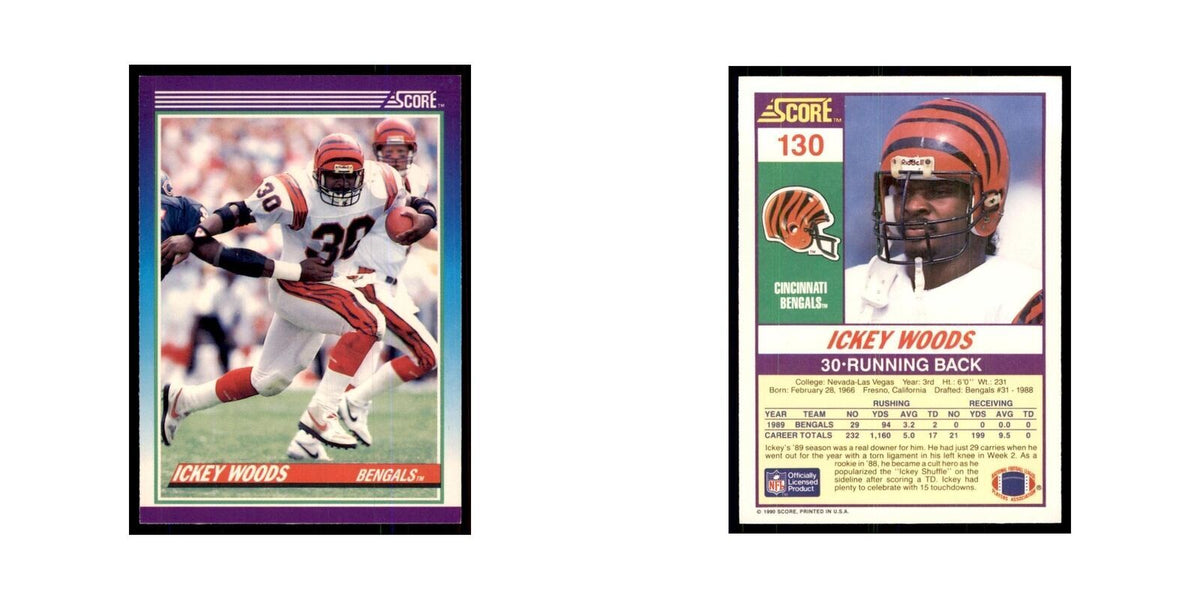 1990 Score Ickey Woods Bengals #130