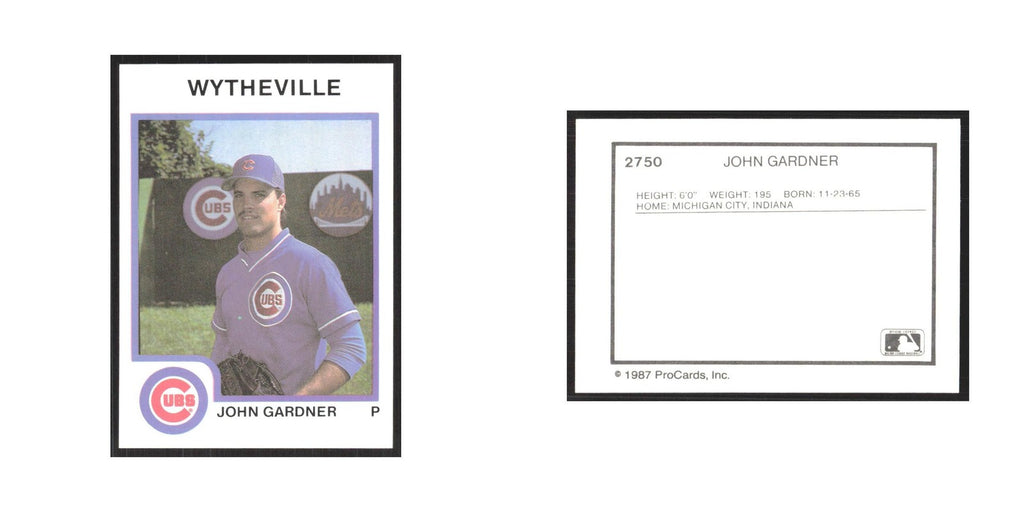 1987 ProCards Minor League John Gardner Wytheville Cubs #2750