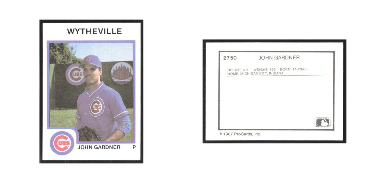 1987 ProCards Minor League John Gardner Wytheville Cubs #2750