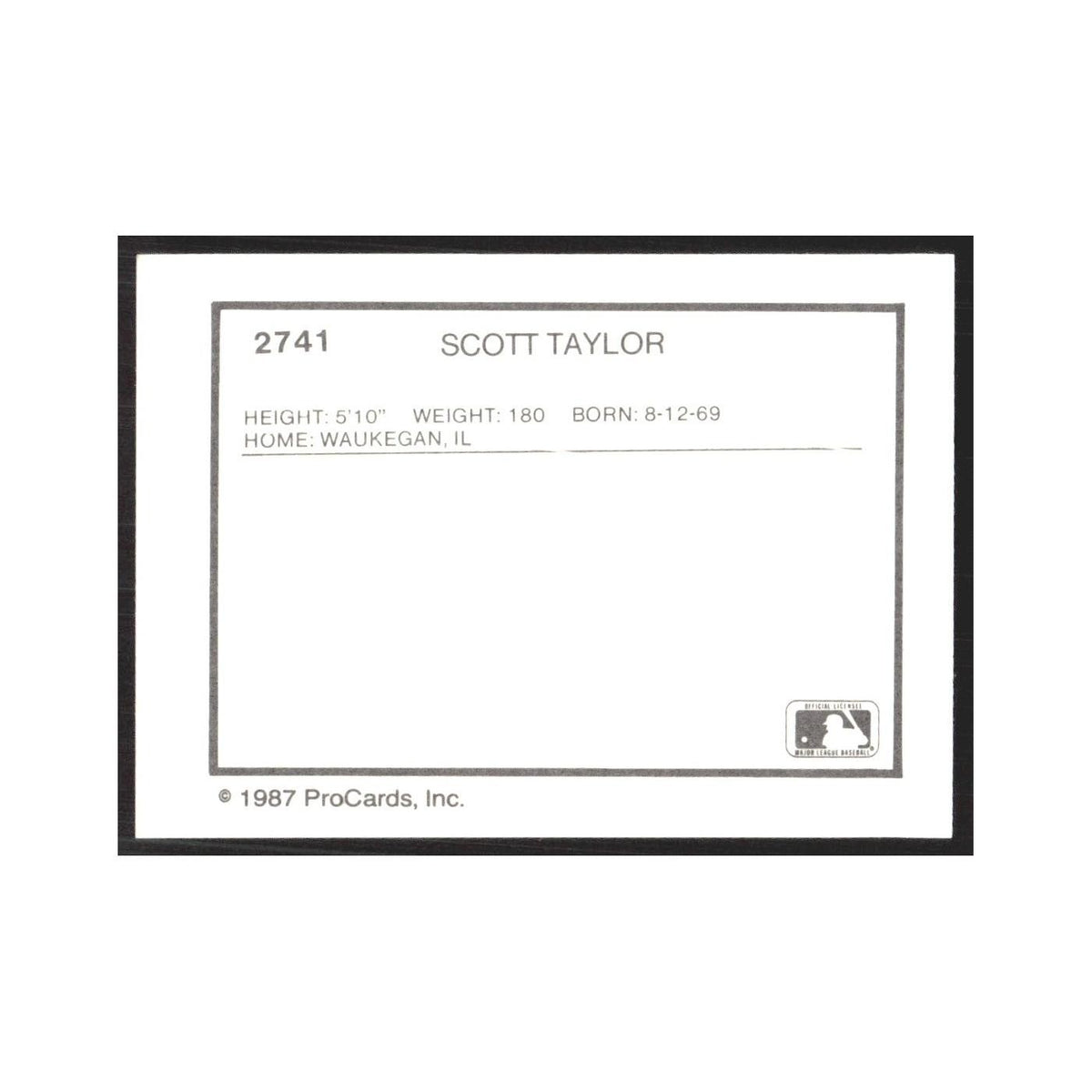 1987 ProCards Minor League Scott Taylor Wytheville Cubs #2741