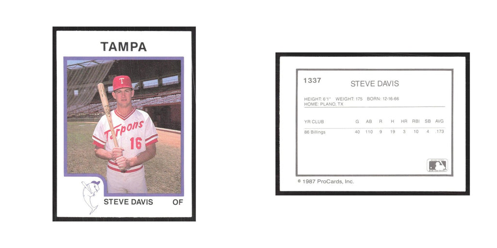 1987 ProCards Minor League Steve Davis Tampa Tarpons #1337