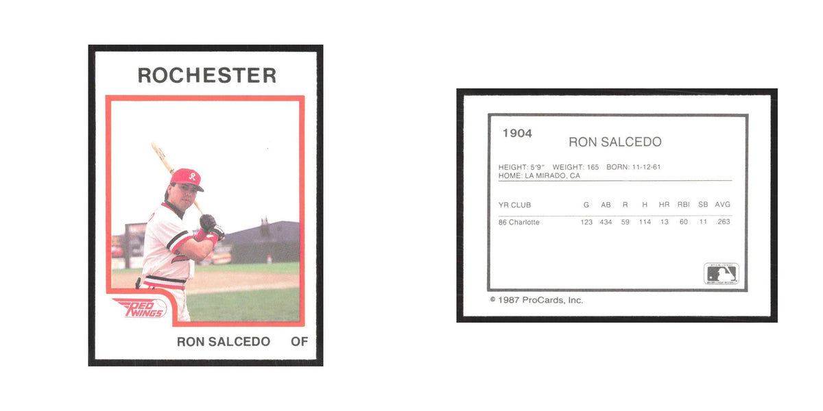 1987 ProCards Minor League Ron Salcedo Rochester Red Wings #1904