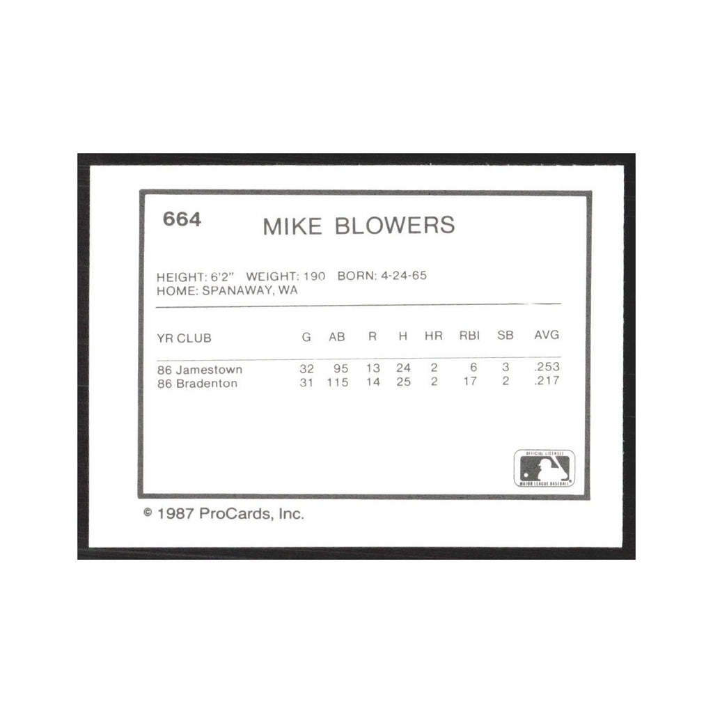 1987 ProCards Minor League Mike Blowers West Palm Beach Expos #664