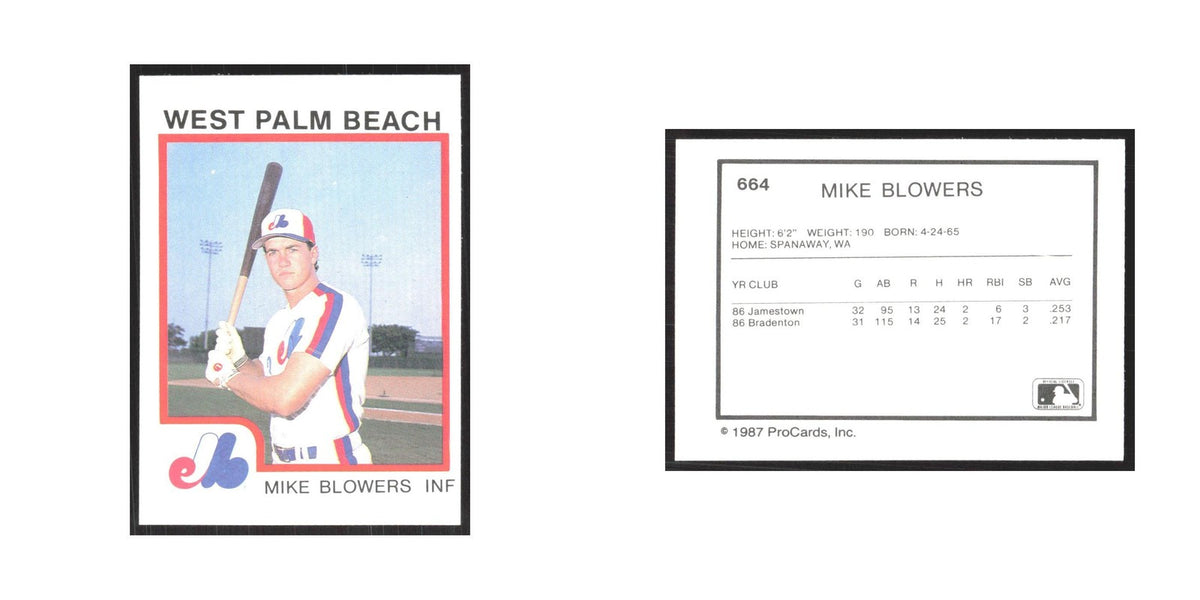 1987 ProCards Minor League Mike Blowers West Palm Beach Expos #664