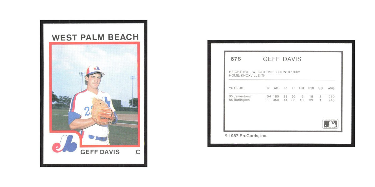 1987 ProCards Minor League Geff Davis West Palm Beach Expos #678