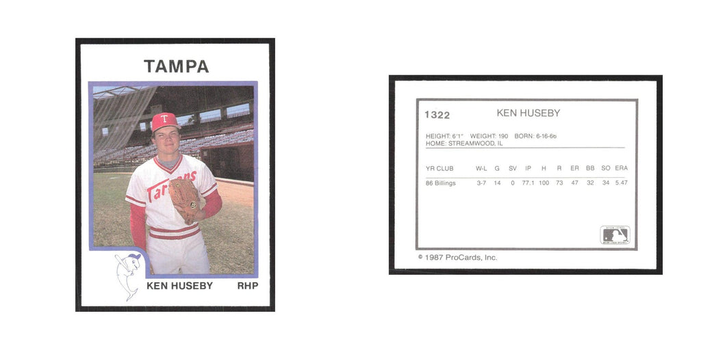 1987 ProCards Minor League Ken Huseby Tampa Tarpons #1322