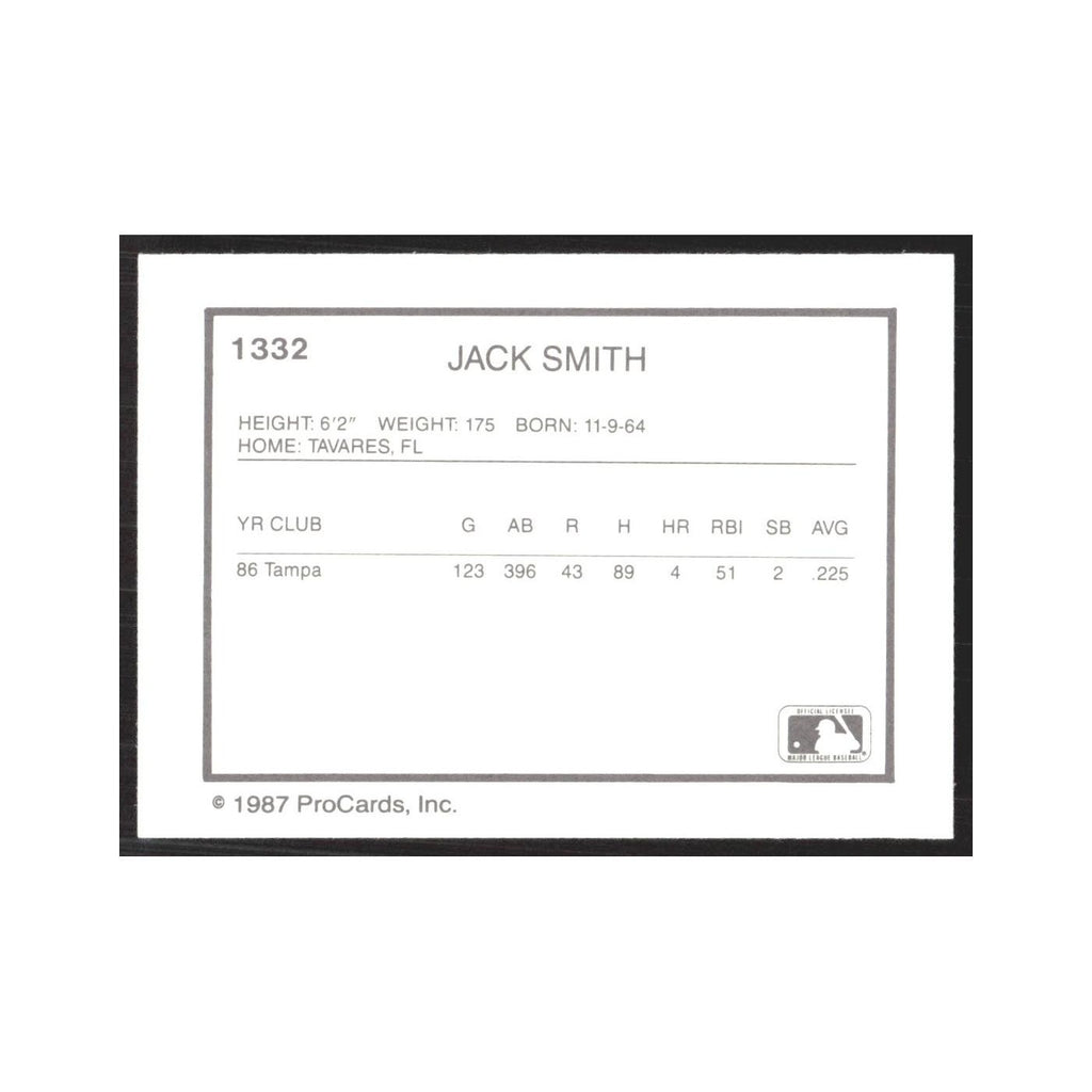 1987 ProCards Minor League Jack Smith Tampa Tarpons #1332