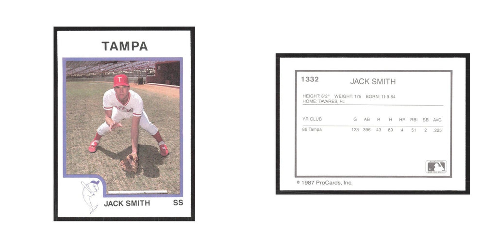 1987 ProCards Minor League Jack Smith Tampa Tarpons #1332