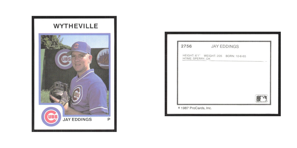 1987 ProCards Minor League Jay Eddings Wytheville Cubs #2756