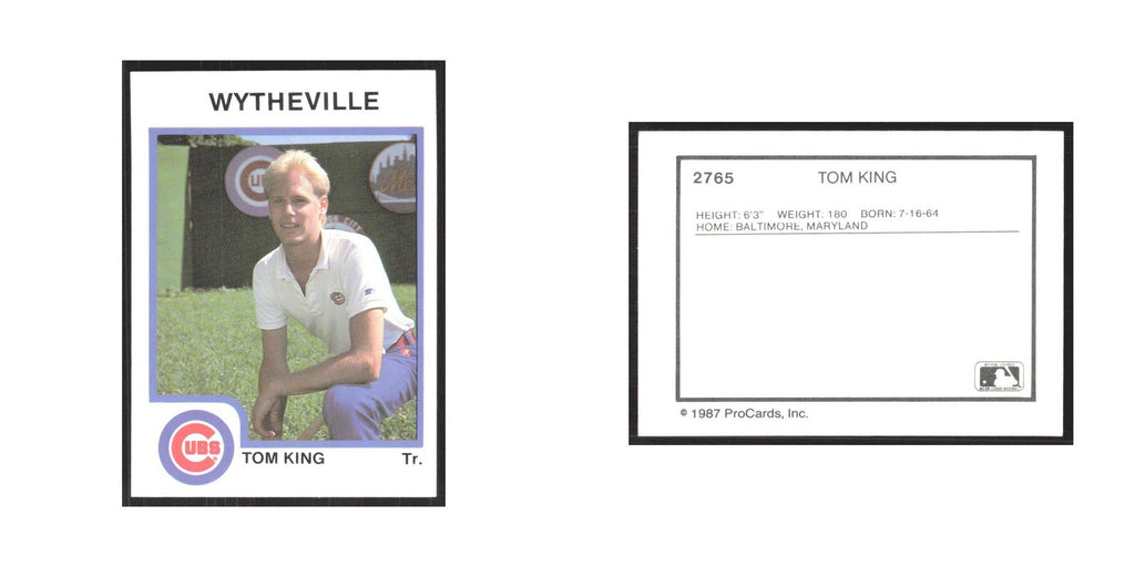 1987 ProCards Minor League Tom King Wytheville Cubs #2765