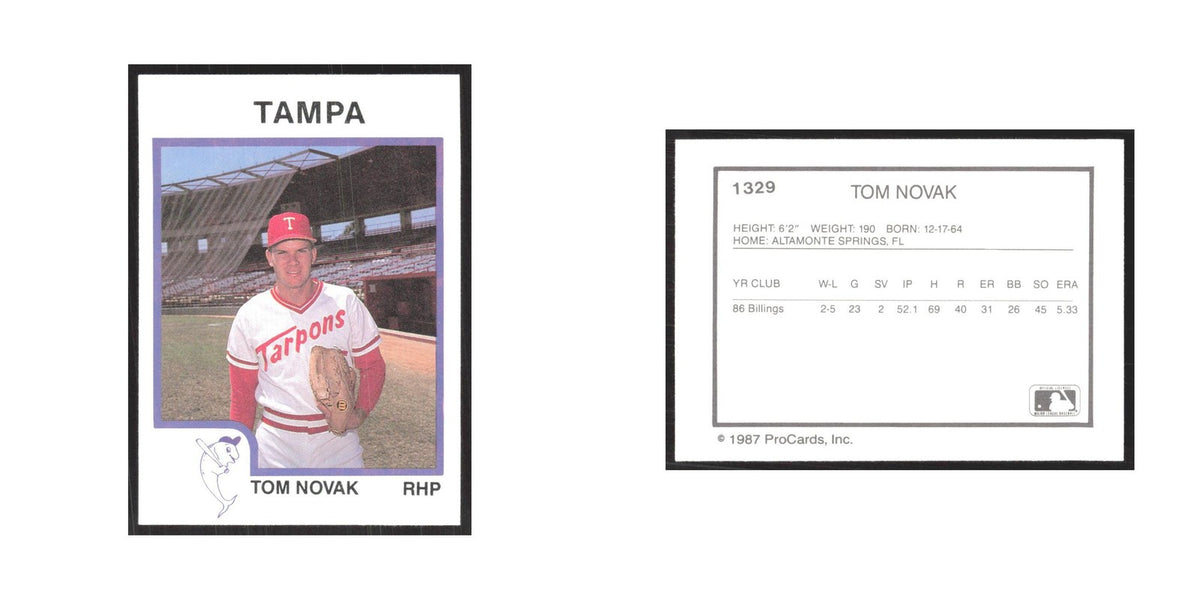 1987 ProCards Minor League Tom Novak Tampa Tarpons #1329