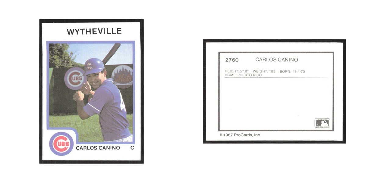 1987 ProCards Minor League Carlos Canino Wytheville Cubs #2760