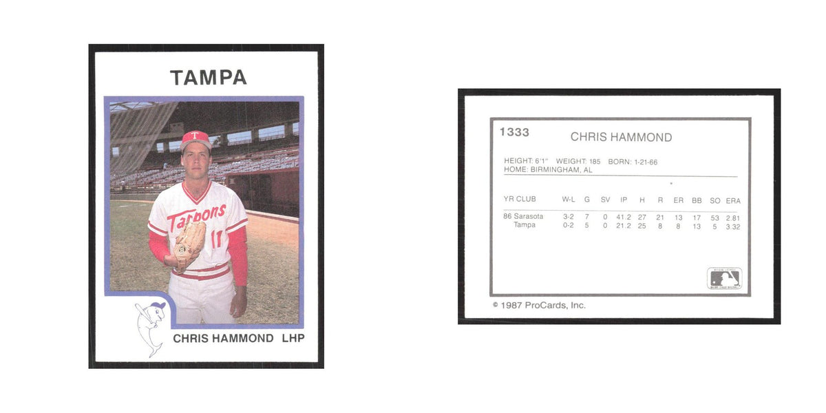 1987 ProCards Minor League Chris Hammond Tampa Tarpons #1333