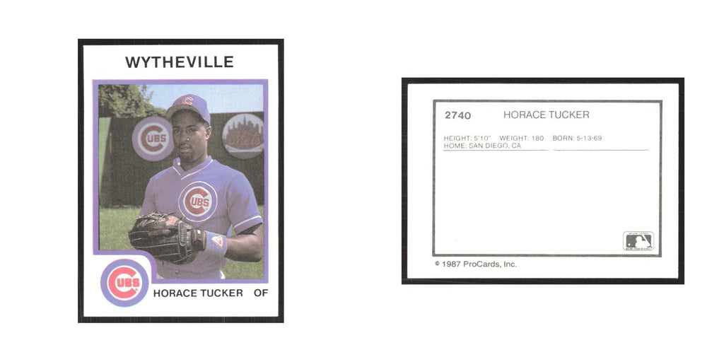 1987 ProCards Minor League Horace Tucker Wytheville Cubs #2740