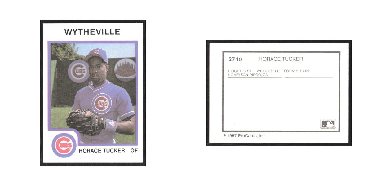 1987 ProCards Minor League Horace Tucker Wytheville Cubs #2740