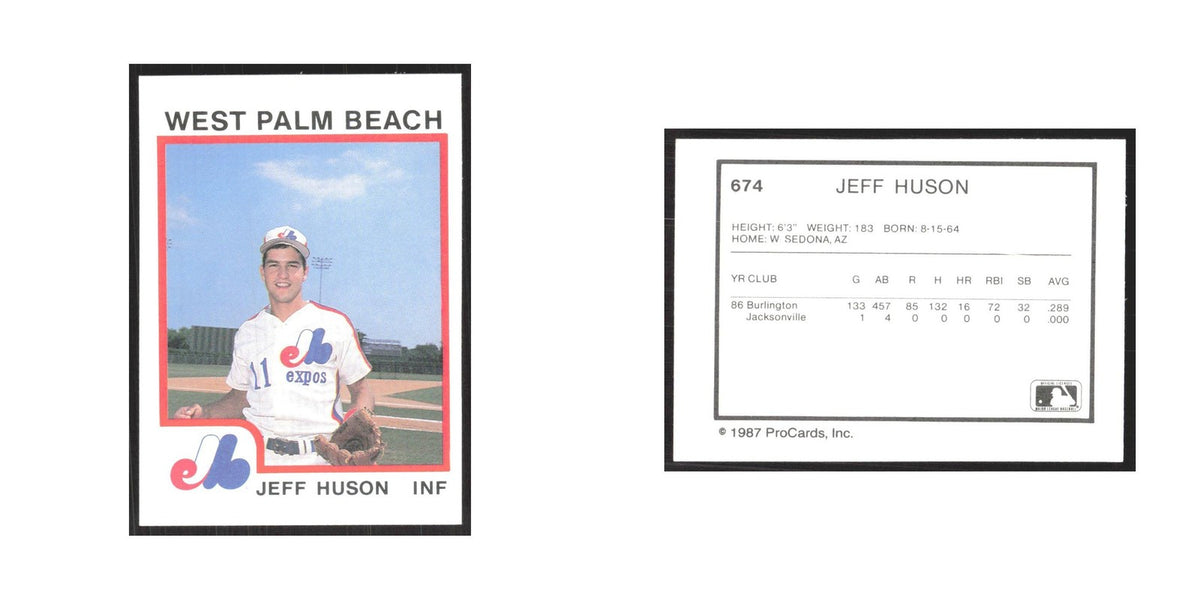 1987 ProCards Minor League Jeff Huson West Palm Beach Expos #674