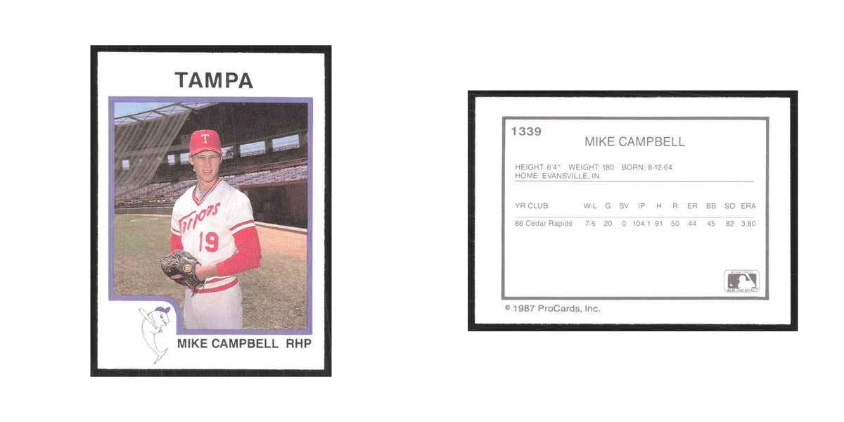 1987 ProCards Minor League Mike Campbell Tampa Tarpons #1339