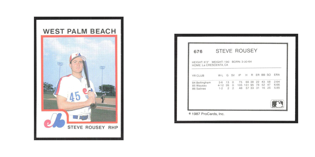 1987 ProCards Minor League Steve Rousey West Palm Beach Expos #676