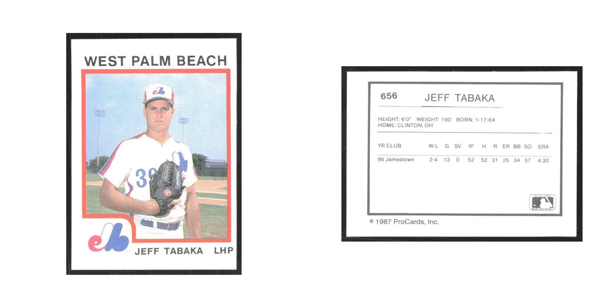 1987 ProCards Minor League Jeff Tabaka West Palm Beach Expos #656