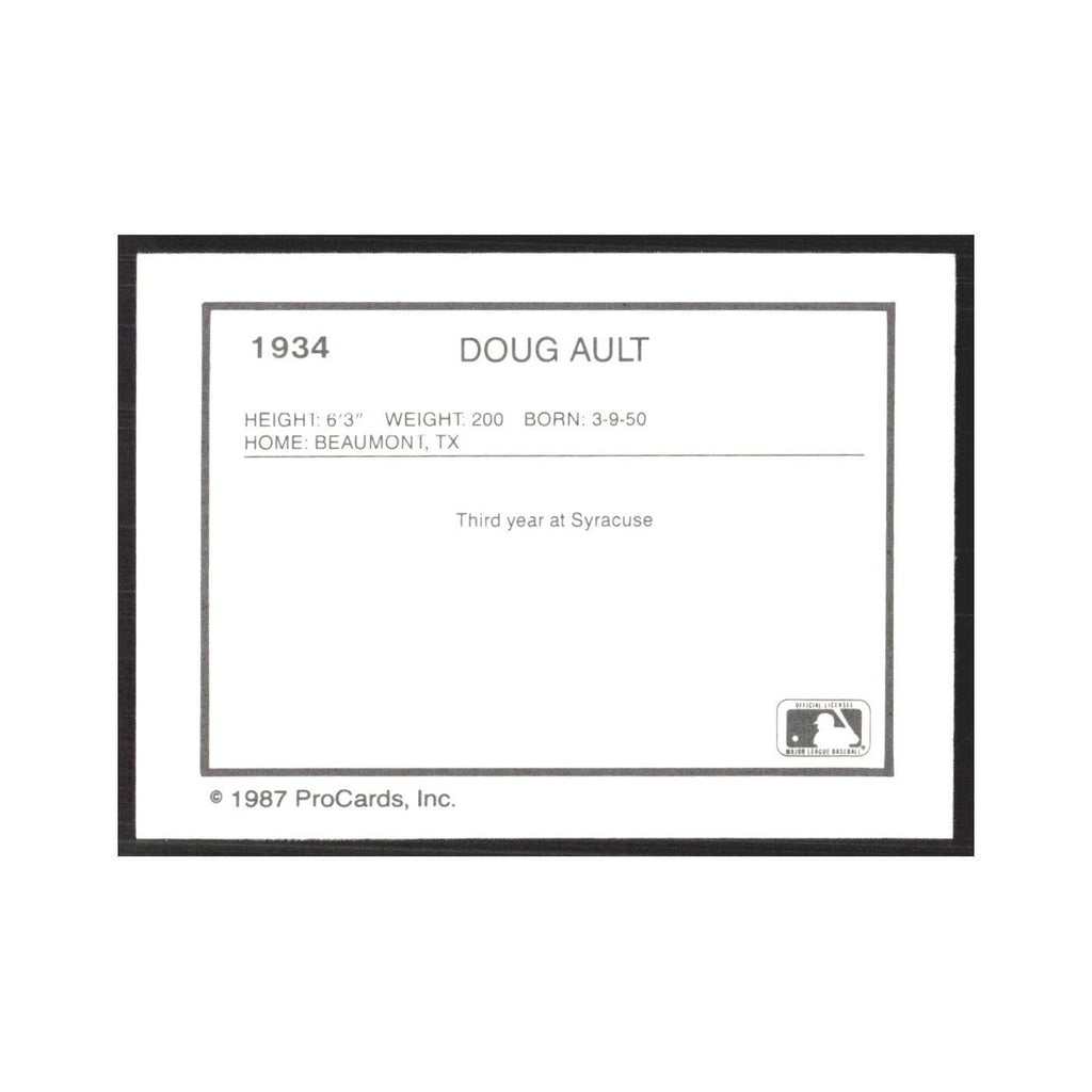1987 ProCards Minor League Doug Ault Syracuse Chiefs #1934