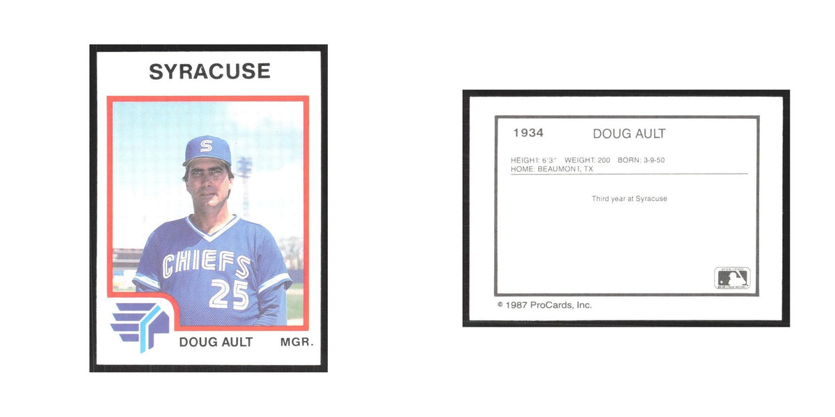 1987 ProCards Minor League Doug Ault Syracuse Chiefs #1934