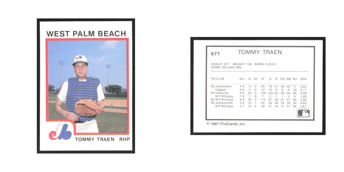 1987 ProCards Minor League Tommy Traen West Palm Beach Expos #671