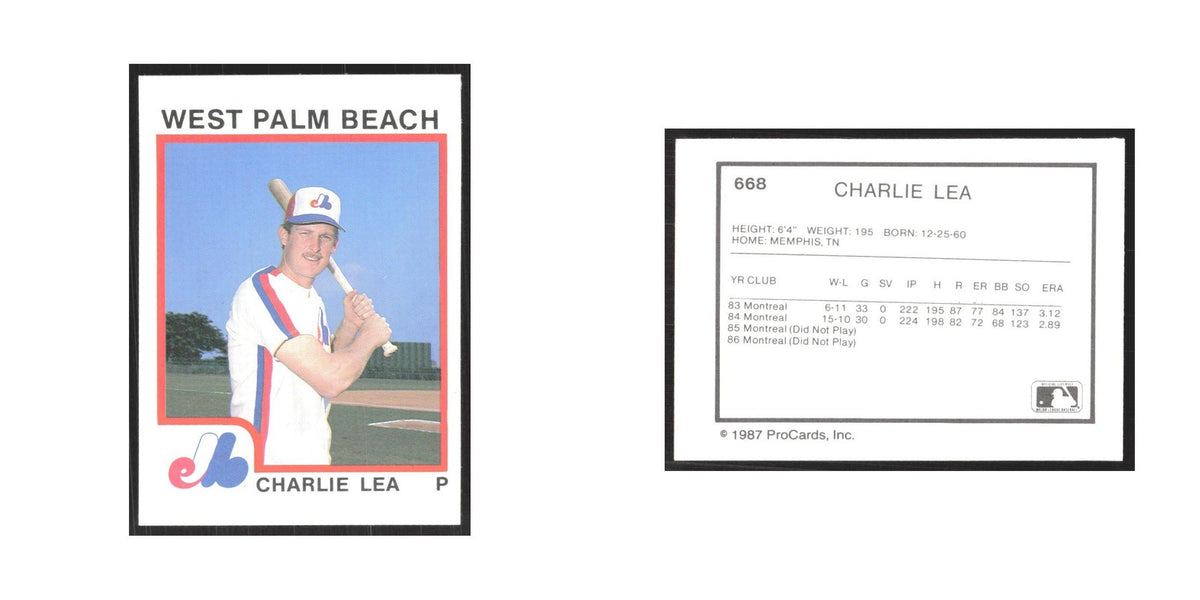 1987 ProCards Minor League Charlie Lea West Palm Beach Expos #668
