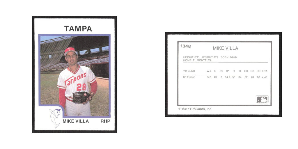 1987 ProCards Minor League Mike Villa Tampa Tarpons #1348