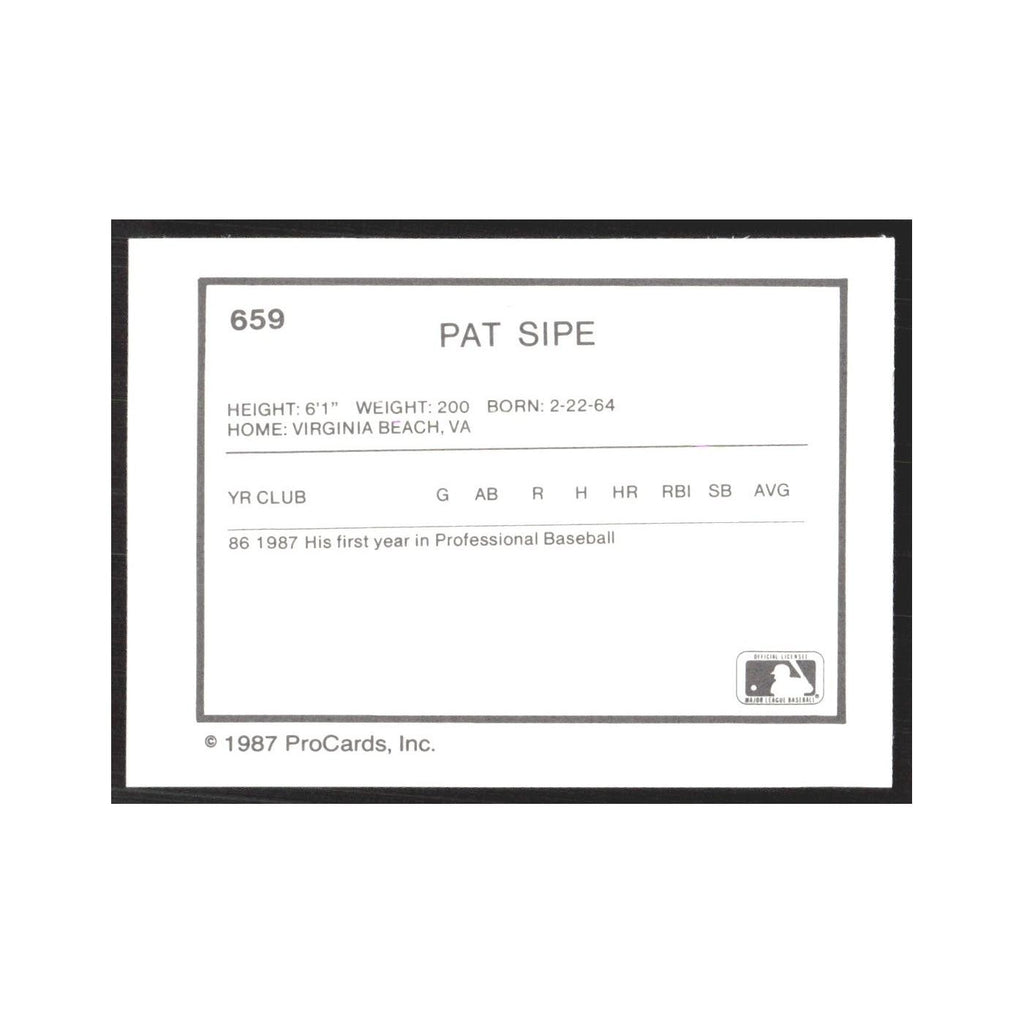1987 ProCards Minor League Pat Sipe West Palm Beach Expos #659