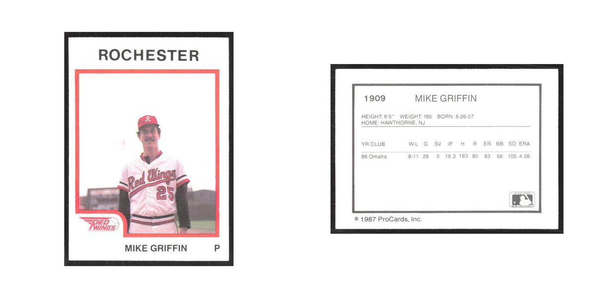 1987 ProCards Minor League Mike Griffin Rochester Red Wings #1909