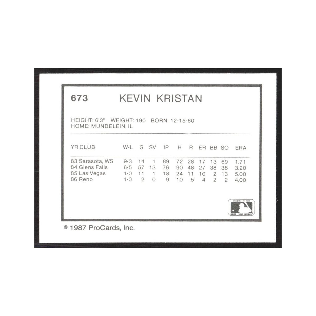 1987 ProCards Minor League Kevin Kristan West Palm Beach Expos #673