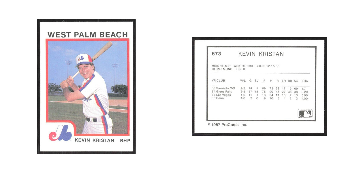1987 ProCards Minor League Kevin Kristan West Palm Beach Expos #673