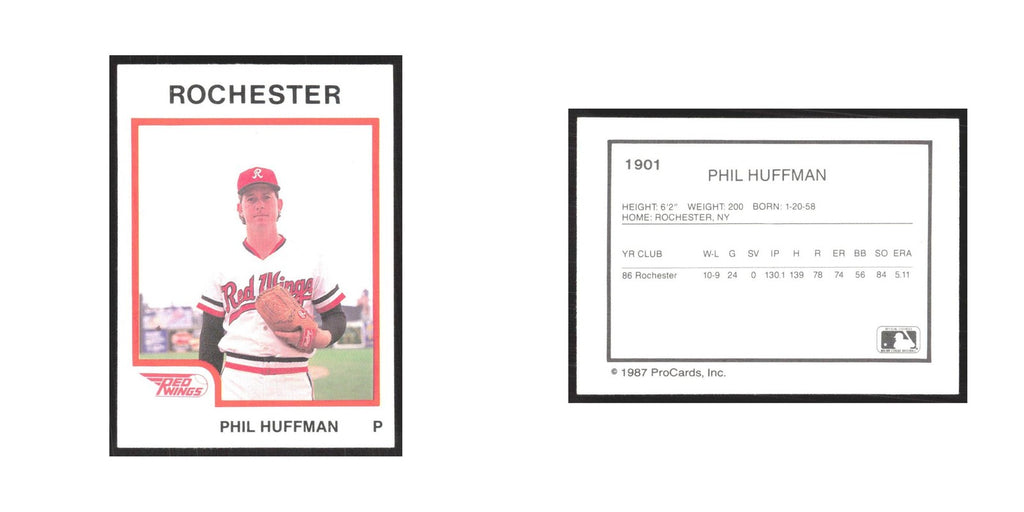 1987 ProCards Minor League Phil Huffman Rochester Red Wings #1901