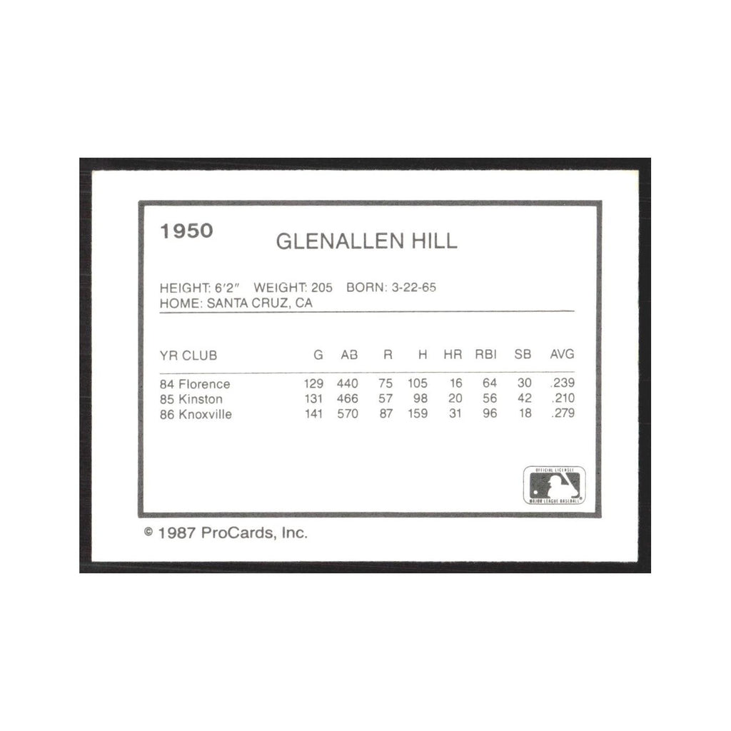 1987 ProCards Minor League Glenallen Hill Syracuse Chiefs #1950