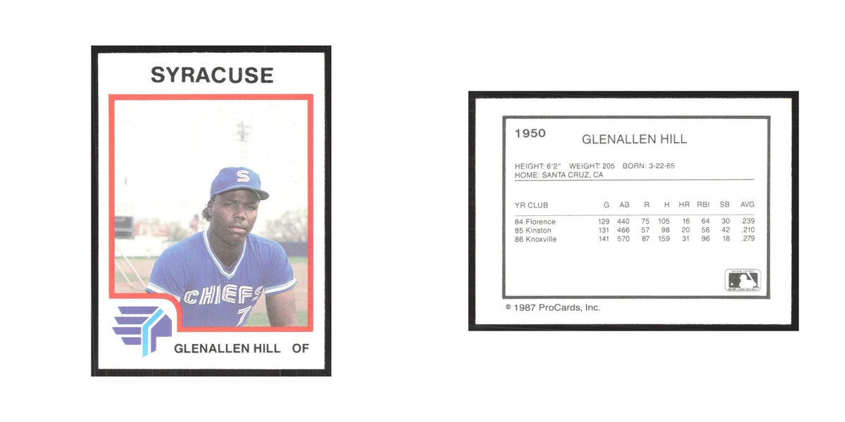 1987 ProCards Minor League Glenallen Hill Syracuse Chiefs #1950