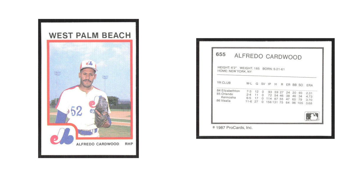 1987 ProCards Minor League Alfredo Cardwood West Palm Beach Expos #655