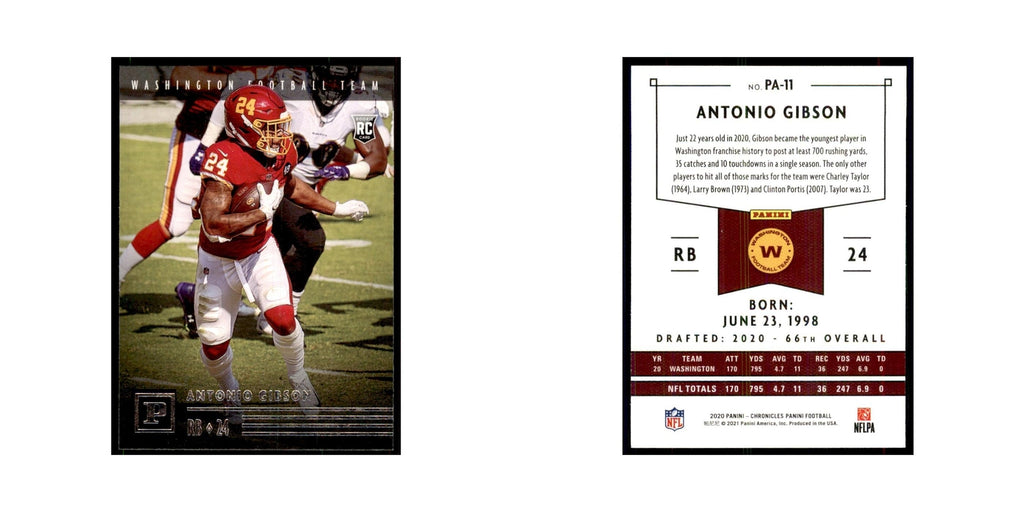 2020 Panini Chronicles Antonio Gibson RC Washington Football Team #PA-11