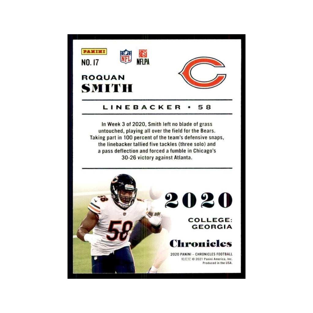 2020 Panini Chronicles Roquan Smith Bears #17