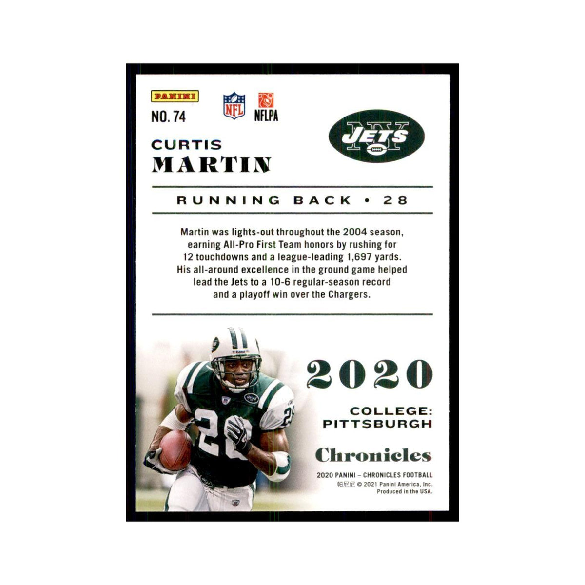 2020 Panini Chronicles Curtis Martin Jets #74