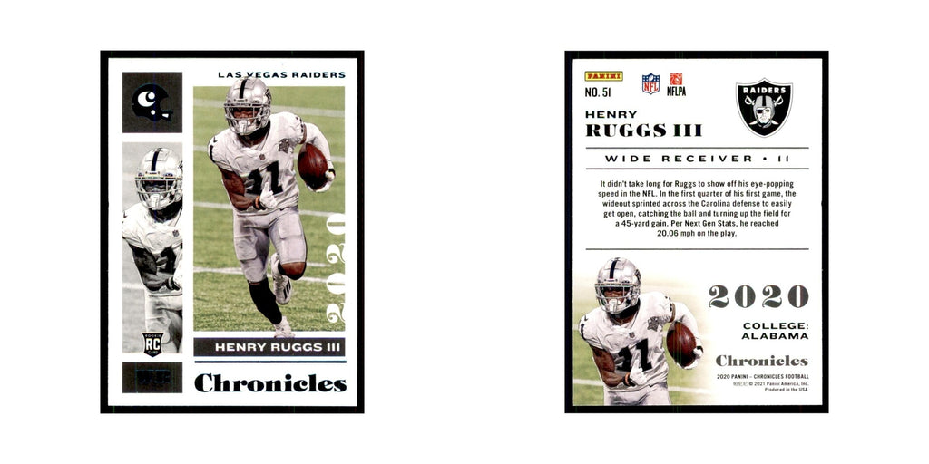 2020 Panini Chronicles Henry Ruggs III RC Raiders #51