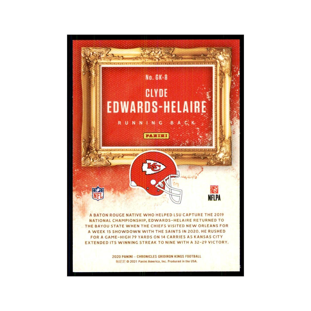 2020 Panini Chronicles Gridiron Kings Clyde Edwards-Helaire RC Chiefs #GK-8