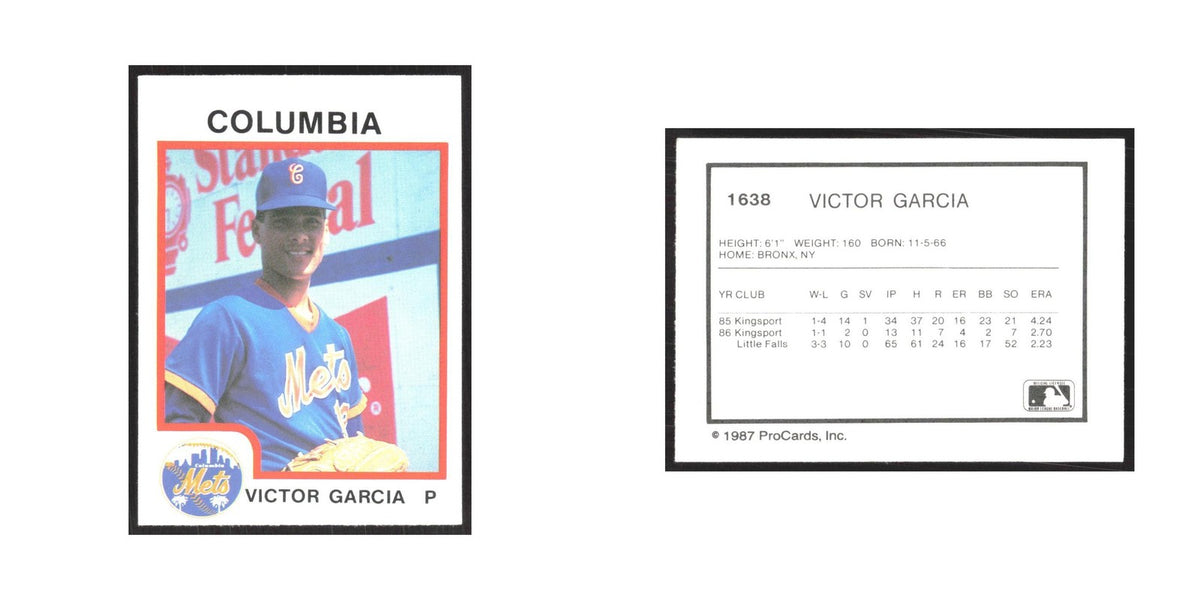 1987 ProCards Minor League Victor Garcia Columbia Mets #1638