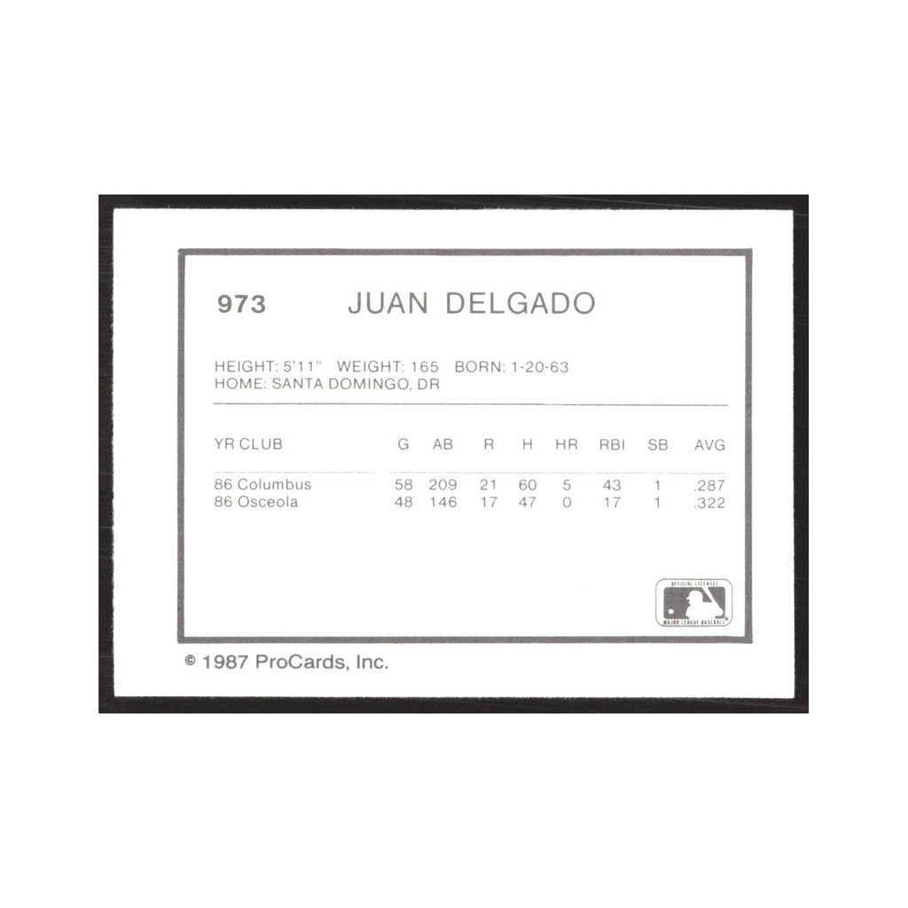 1987 ProCards Minor League Juan Delgado Osceola Astros #973