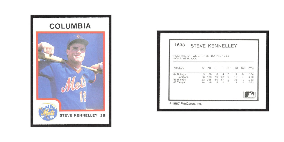1987 ProCards Minor League Steve Kennelley Columbia Mets #1633