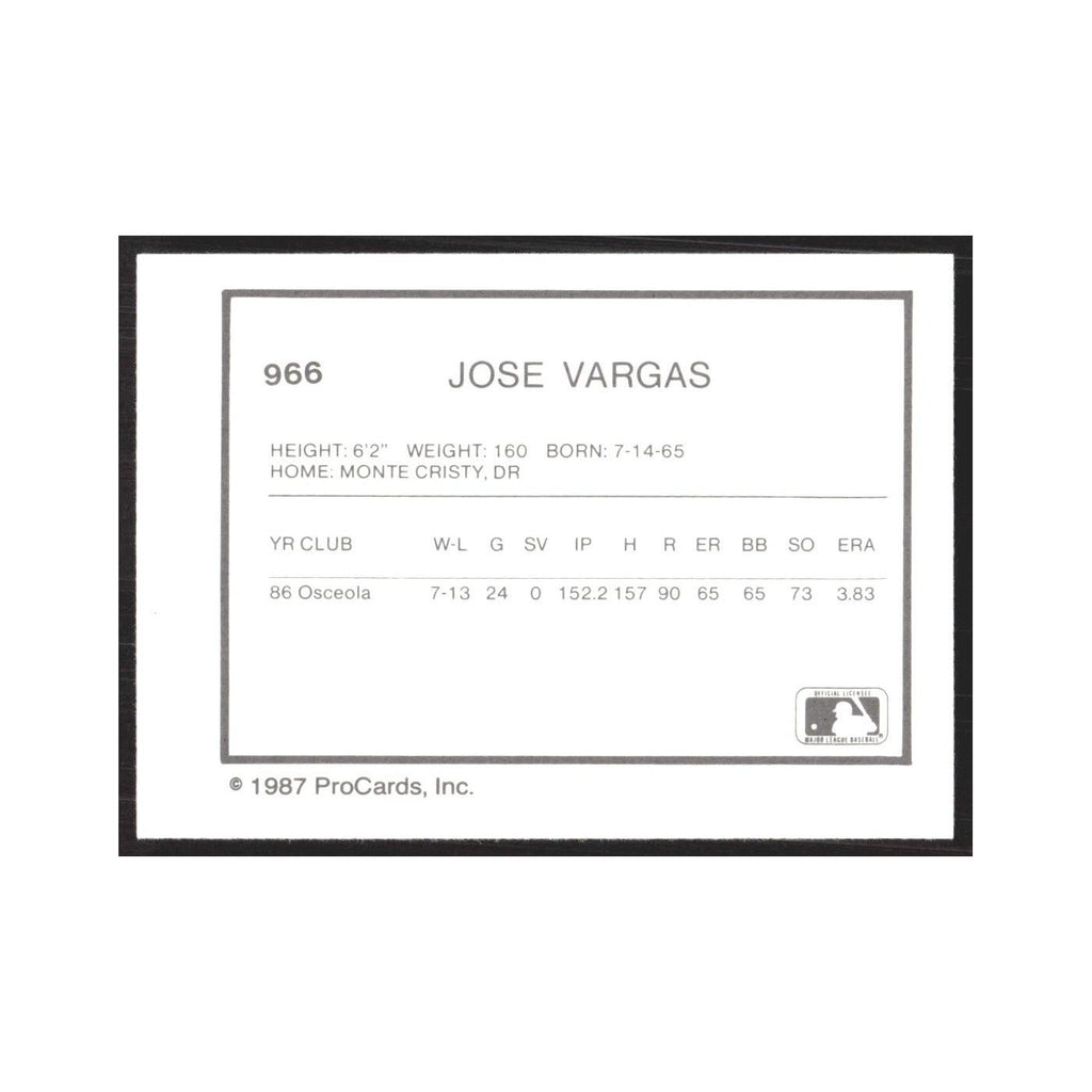 1987 ProCards Minor League Jose Vargas Osceola Astros #966
