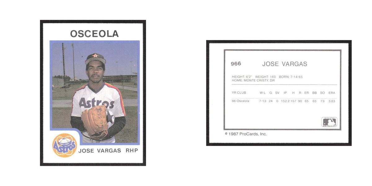 1987 ProCards Minor League Jose Vargas Osceola Astros #966