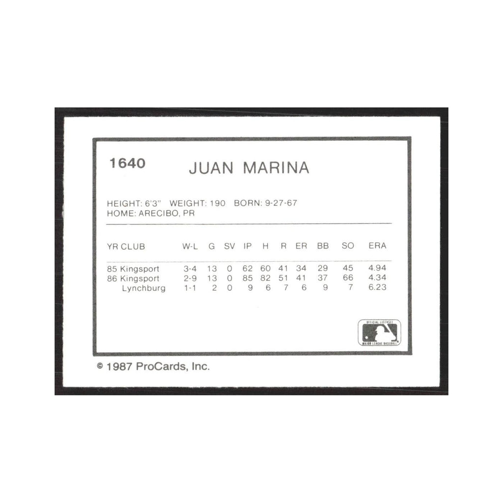 1987 ProCards Minor League Juan Marina Columbia Mets #1640